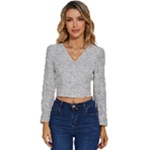 Light Grey Snake Long Sleeve V-Neck Top