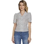 Light Grey Snake Puffed Short Sleeve Button Up Jacket