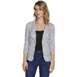 Light Grey Snake Women s One-Button 3/4 Sleeve Short Jacket