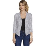 Light Grey Snake Women s Casual 3/4 Sleeve Spring Jacket