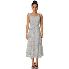 Tie-Strap Tiered Midi Chiffon Dress 