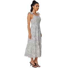 Tie-Strap Tiered Midi Chiffon Dress 