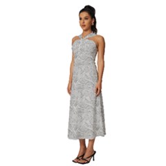 Sleeveless Cross Front Cocktail Midi Chiffon Dress 
