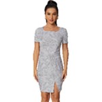 Light Grey Snake Fitted Knot Split End Bodycon Dress