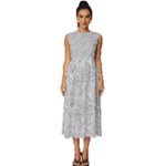 Light Grey Snake Sleeveless Round Neck Midi Dress