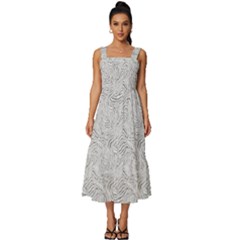 Square Neckline Tiered Midi Dress 
