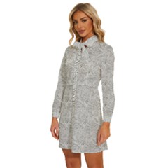 Women s Long Sleeve Bow Deco Button Up Dress 