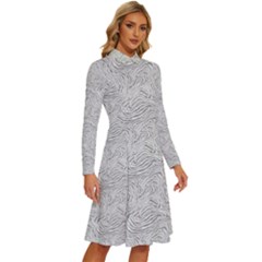 Long Sleeve Shirt Collar A-Line Dress 