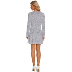 Long Sleeve Deep V Mini Dress  