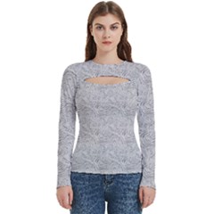 Light Grey Snake Women s Cut Out Long Sleeve T