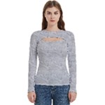 Light Grey Snake Women s Cut Out Long Sleeve T-Shirt