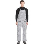 Light Grey Snake Men s Side Zip Front Pouch Ski And Snowboard Bib Pants	