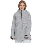 Light Grey Snake Women s Pullover Zip Ski and Snowboard Waterproof Breathable Jacket