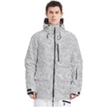 Light Grey Snake Men s Multi Pockets Zip Ski and Snowboard Waterproof Breathable Jacket