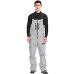 Light Grey Snake Men s Front Zip Ski And Snowboard Bib Pants