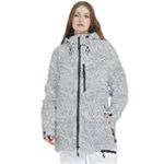 Light Grey Snake Women s Multi Pockets Zip Ski and Snowboard Waterproof Breathable Jacket