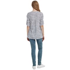 Women s Zip Front V-Neck 3/4 Sleeve Casual Top Pocket Shirt 