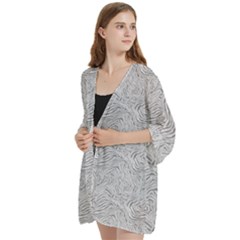 Open Front 3/4 Sleeve Batwing Chiffon Cardigan Kimono 