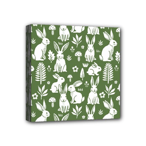 Easter bunny pattern Mini Canvas 4  x 4  (Stretched) from ArtsNow.com