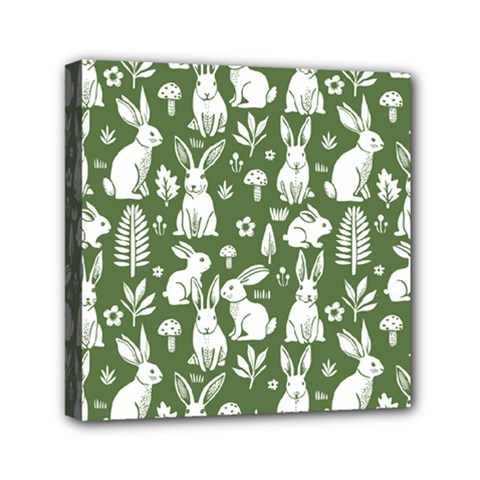 Easter bunny pattern Mini Canvas 6  x 6  (Stretched) from ArtsNow.com