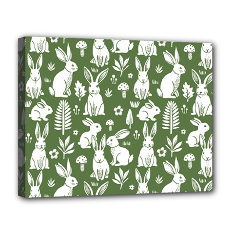 Easter bunny pattern Canvas 14  x 11  (Stretched) from ArtsNow.com