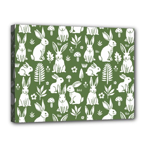 Easter bunny pattern Canvas 16  x 12  (Stretched) from ArtsNow.com