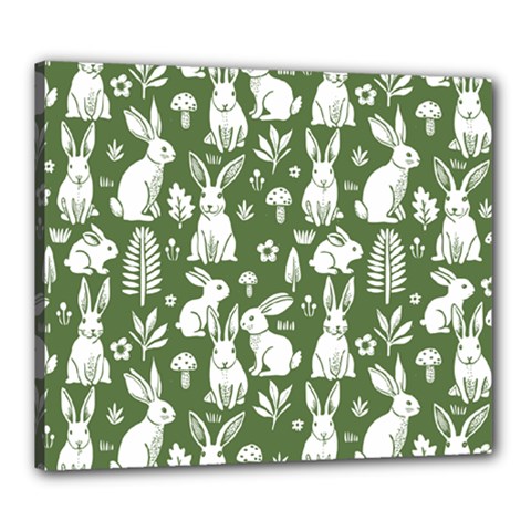 Easter bunny pattern Canvas 24  x 20  (Stretched) from ArtsNow.com