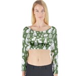 Easter bunny pattern Long Sleeve Crop Top