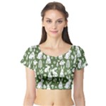 Easter bunny pattern Short Sleeve Crop Top
