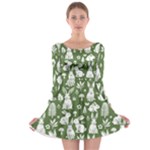 Easter bunny pattern Long Sleeve Skater Dress