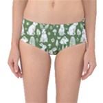 Easter bunny pattern Mid-Waist Bikini Bottoms
