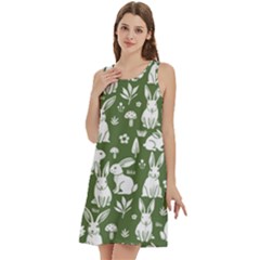Round Neck Sleeve Casual Dress With Pockets 