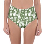 Easter bunny pattern Reversible High-Waist Bikini Bottoms