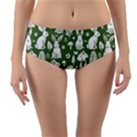 Easter bunny pattern Reversible Mid-Waist Bikini Bottoms