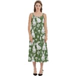 Easter bunny pattern Casual Spaghetti Strap Midi Dress