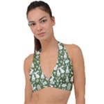 Easter bunny pattern Halter Plunge Bikini Top