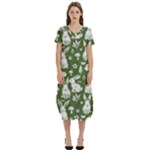 Easter bunny pattern T-Shirt Midi Dress With Pockets