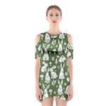 Easter bunny pattern Shoulder Cutout One Piece Dress