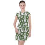 Easter bunny pattern Drawstring Hooded Dress