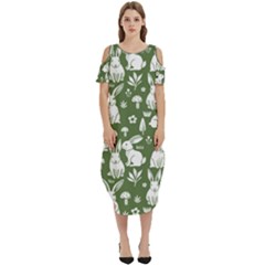 Cold Shoulder Loose Fit Dress With Pockets 