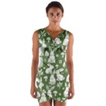 Easter bunny pattern Wrap Front Bodycon Dress