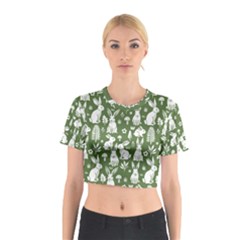 Easter bunny pattern Cotton Crop Top from ArtsNow.com