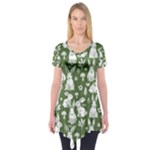Easter bunny pattern Short Sleeve Tunic 