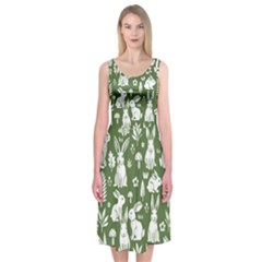 Easter bunny pattern Midi Sleeveless Dress from ArtsNow.com