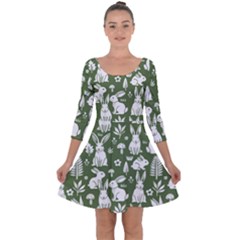Quarter Sleeve Skater Dress 