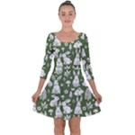 Easter bunny pattern Quarter Sleeve Skater Dress