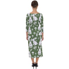 Quarter Sleeve Midi Bodycon Dress 