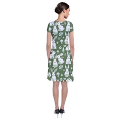 Short Sleeve Front Wrap Dress 