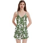 Easter bunny pattern V-Neck Satin Loungewear Set