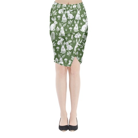 Easter bunny pattern Midi Wrap Pencil Skirt from ArtsNow.com